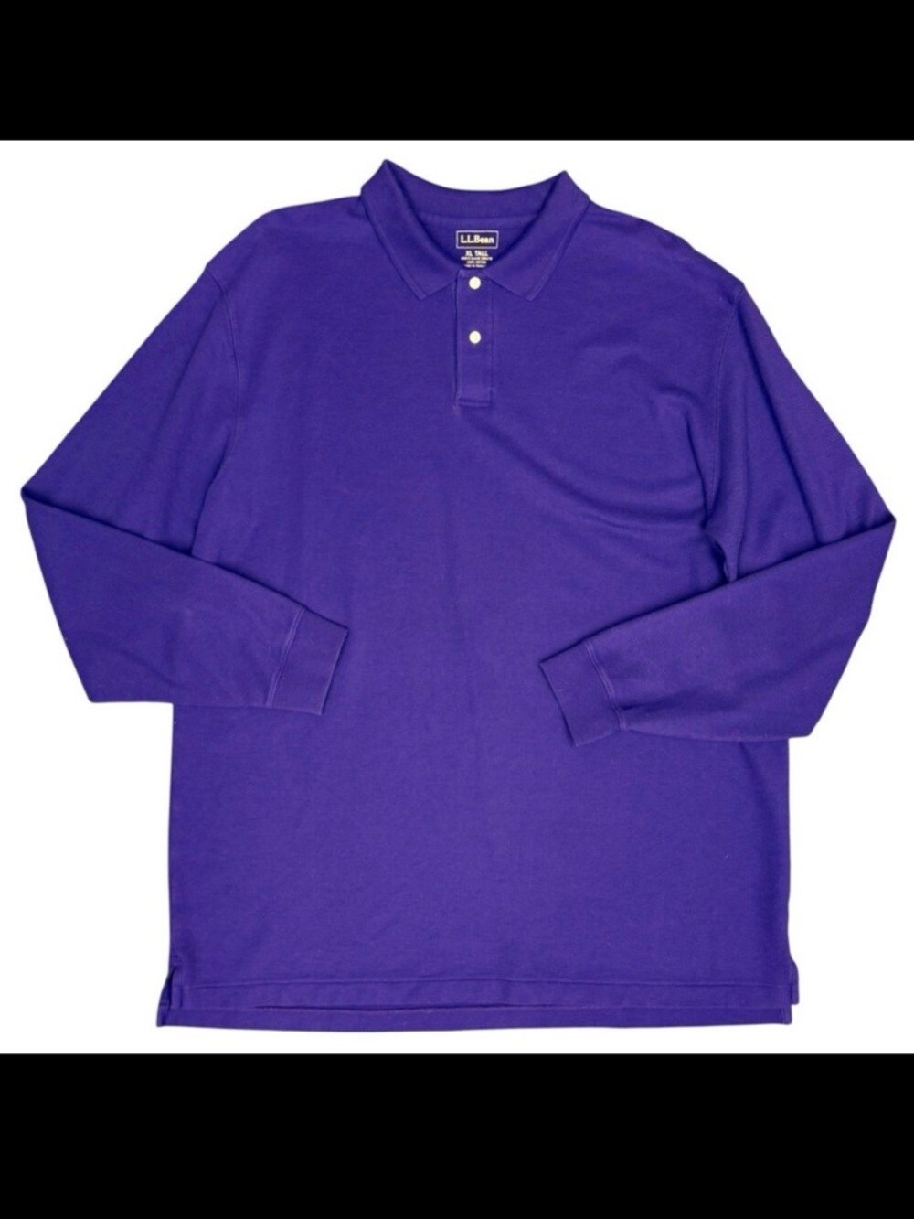 EUC Men's L.L. BEAN Long Sleeve Knit Polo Purple | Size XL Tall